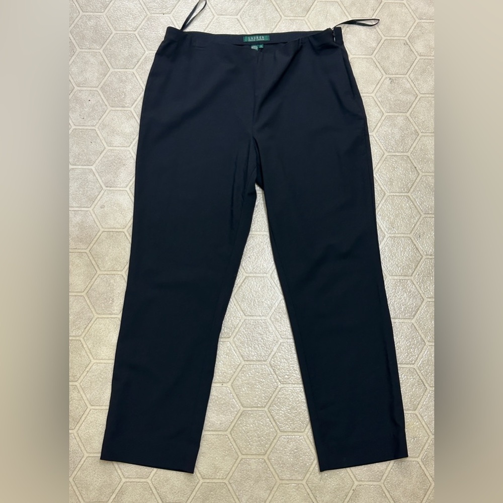 Vtg Women’s 10 Lauren Ralph Lauren Black Wool Blend Slacks Pants